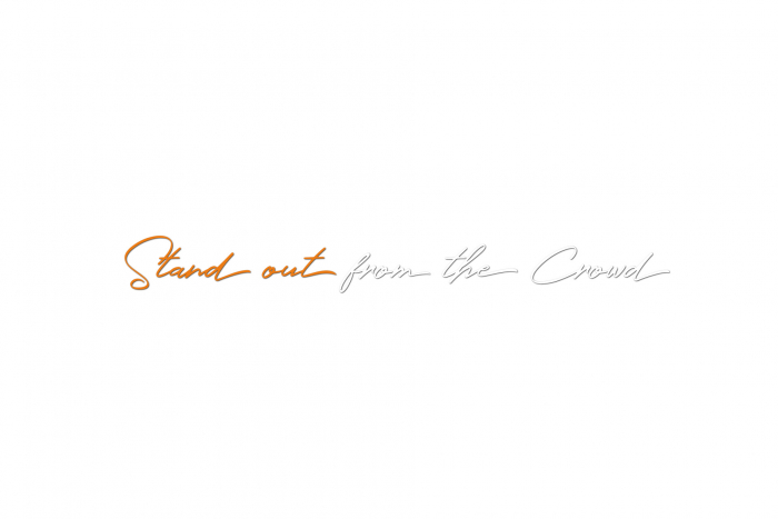 Decal "Stand out from the crowd" - Size M - Orange/White